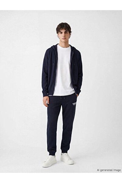 LC Waikiki Güli̇s Gi̇yi̇m'Den Navy Blue Standard Fit Men's Printed Jogger Swe...