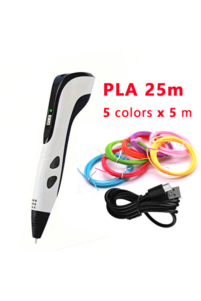 Choice8 white pen PLA25m High-Quality 3D Printing Pen with PLA Filament Opti ...
