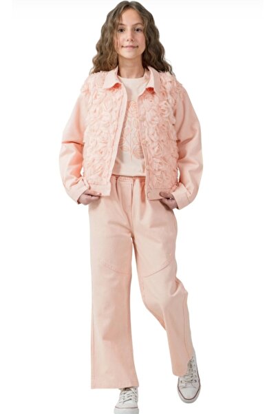 BEGONYA BEBECE KIDS بدلة بناتية مع سترة وقميص وروزيتول