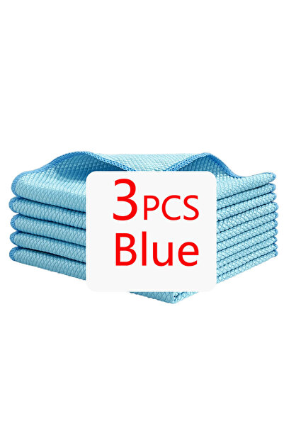 Choice6 3pcs Blue Nanoscale Microfiber Glass Cleaning Cloth Reusable Glass Wi...
