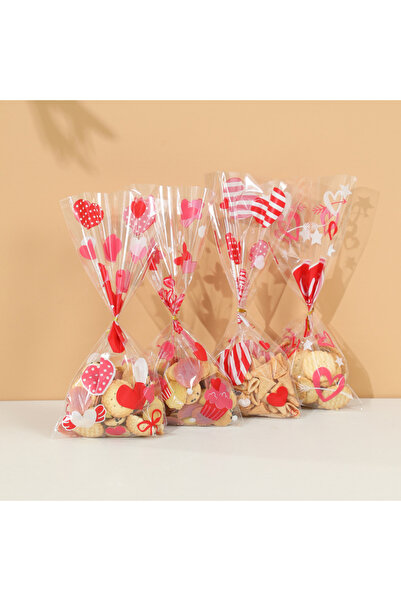 Choice1 50pcs 12.5x27cm style B 50/100pcs Valentines Gift Bags Red Love Heart...