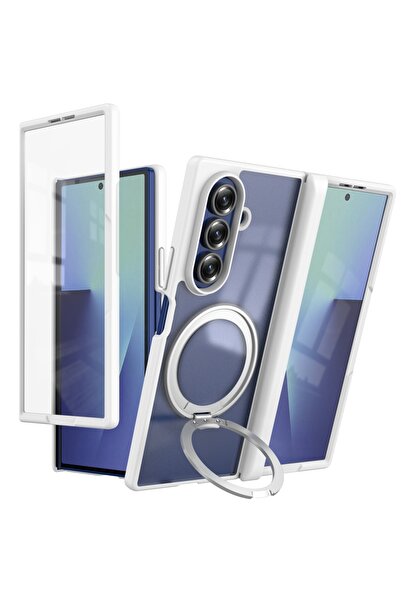 choice2 Galaxy Z Fold7 White Built-in Screen Protector 360 Rotate Magsafe Bra...