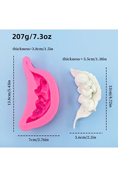 Choice Angel Baby 1 piece, 3D angel baby sleeping on feathers, silicone mold ...