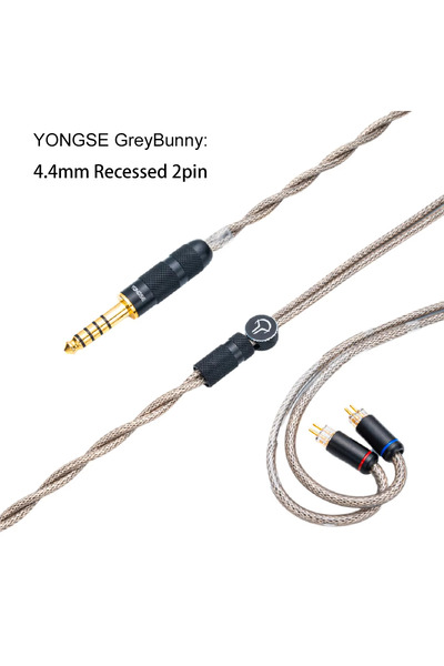 Choice1 Yongse 4.4mm Recessed 2pin Yongse GreyBunny Single--Crystal-per + Sil...