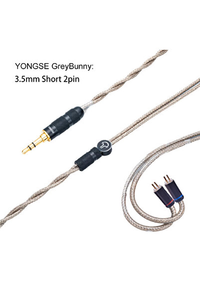 choice2 Yongse 3.5mm Short 2pin Yongse GreyBunny Single--Crystal-per + Silver...