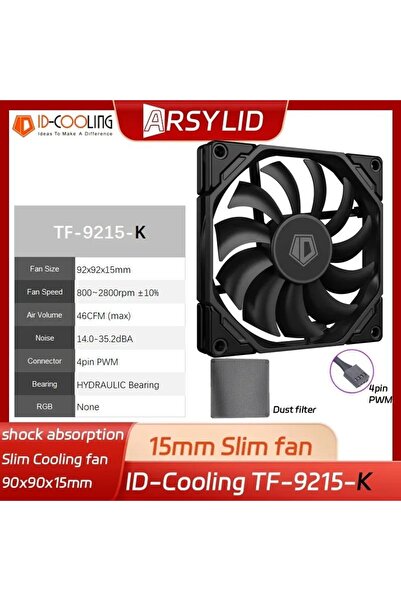 Choice1 Other AS SHOW ID-TF-9215-K ID-COOLING TF-9215 PC Case Fan 4PIN PWM 9C...
