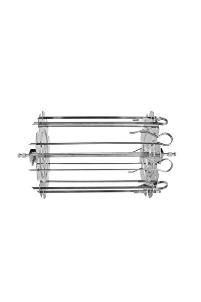 Choice Silver Oven Grill Cage Stainless Steel Rotating Meat Skewer Heat-Resis...