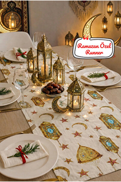Soft Kare Ramadan Special 5D Digital Printed Liquid-Proof Duck Fabric Runner ...