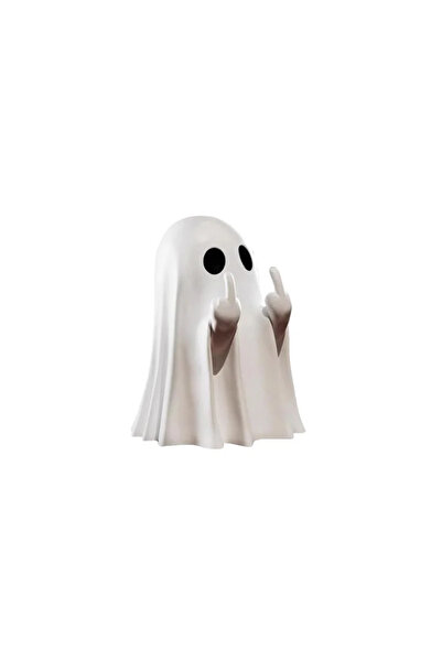 Choice White Halloween Middle Finger Ghost Statue Small Halloween Decor for H...