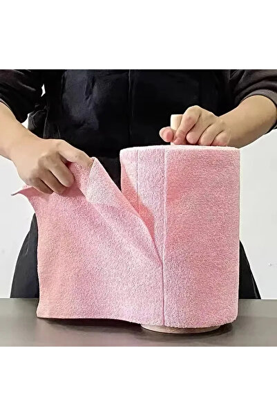 Choice لفائف مناشف مايكروفايبر وردية اللون، مناديل تنظيف قابلة لإعادة الاستخد...