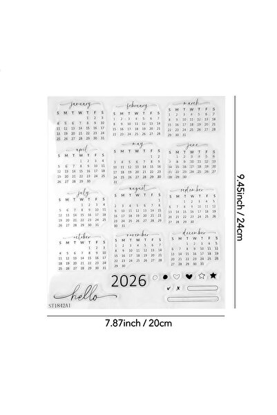 Choice ST1842A1 Calendar Clear Stamps for Card Making and Photo Album Decorat...