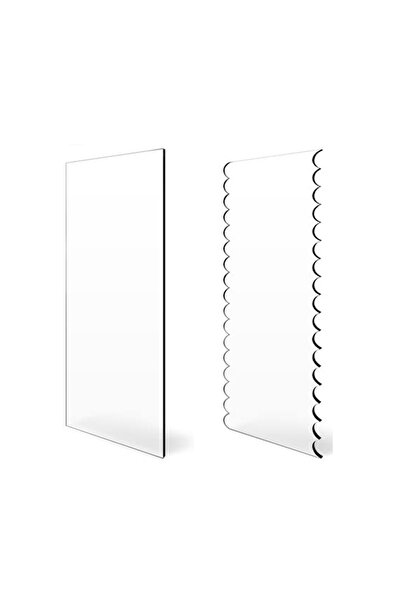 Choice3 C 2pcs 2pcs Acrylic Cake Scraper Set Decorating Contour Stripe Cake C...