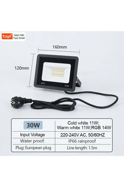Choice4 كشاف إضاءة TUYA RGB ذكي يعمل بجهد 220 فولت تيار متردد، بقطر 160 مم، م...