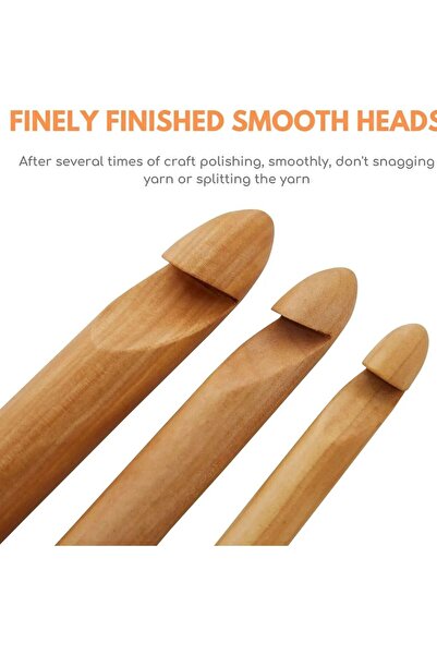 Choice Light Yellow 3 PCS Giant Crhet Hooks Set - 15mm(P/Q) 20mm(S) 25mm(U) B...