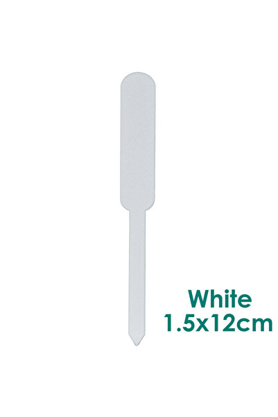 Choice1 50 قطعة بيضاء، 1.5 × 12 سم، ملصقات بلاستيكية مقاومة للماء لنباتات الح...