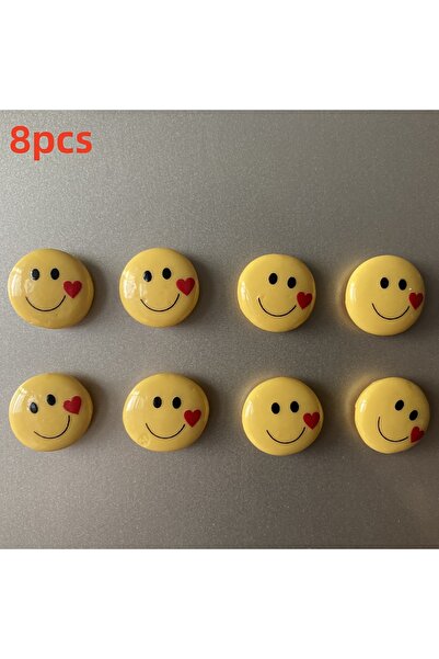 Choice 8pcs 8pcs joyful Face Fridge Magnets Set with Red Hearts - Cute & Deco...