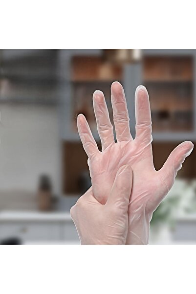 Choice 200pcs WHITE Thickened clean kitchen food grade transparent rubber glo...