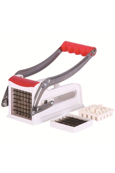 Choice1 Red Professional Stainless Steel French Fry Cutter with 2 Blades Heav...