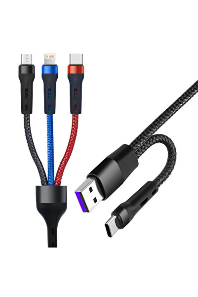 Choice Black 2-In-3 USB Cable Type C Usb Micro For iphone Multi Port Multiple...