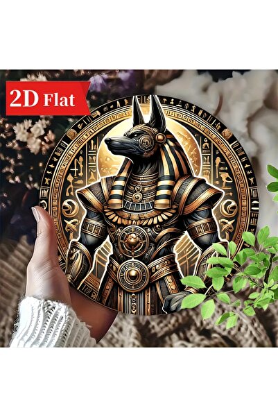 Choice لوحة جدارية دائرية من الألومنيوم مقاس 20×20 سم على شكل الإله المصري أن...