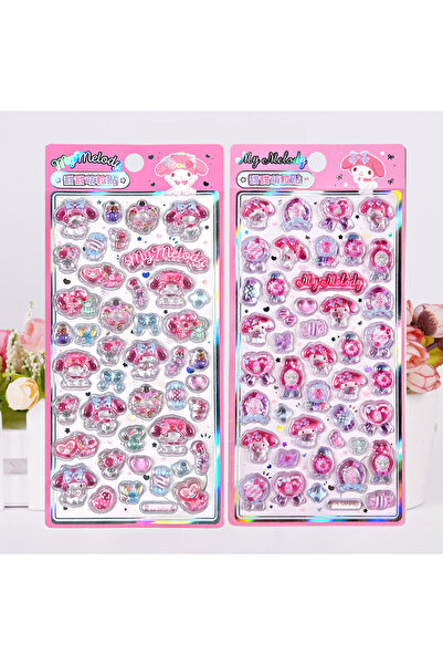 Choice3 Random--2PC 3D Crystal Stickers 2Sheets Kawaii Resin Decorative Stick...