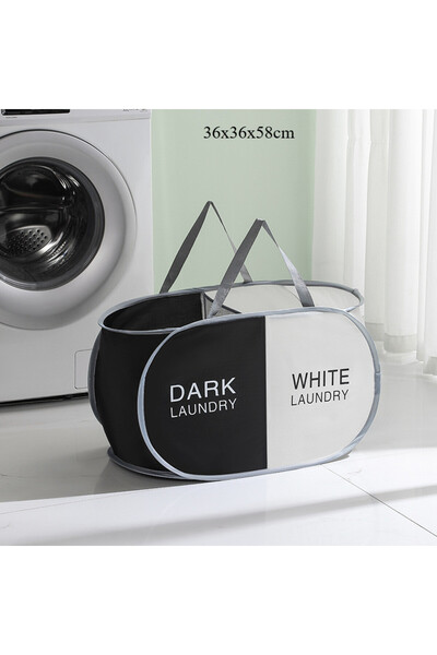 choice2 2 grids A Large Foldable Laundry Basket Fabric Sorting Hampers with H...