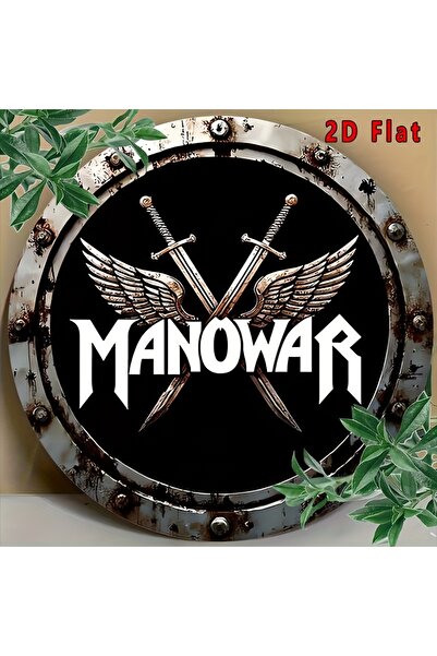 Choice Round 20X20CM 2D Flat Aluminum Sign - "MANOWAR" Vintage Metal Wall Dec...