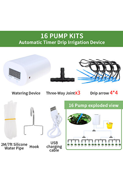 Choice 16 pump kit Automatic Plant Flower Watering Pump Home Sprinkler Drip I...
