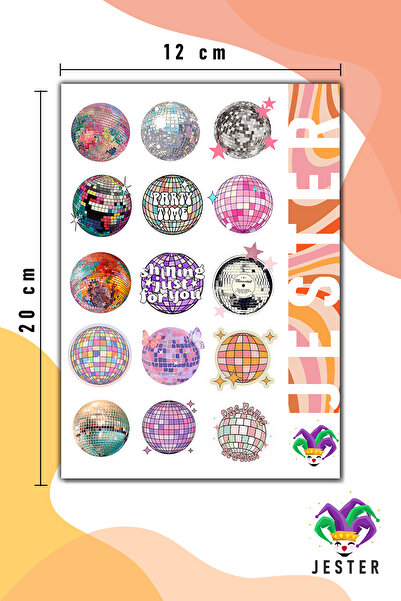 Jester Disko Topları Sticker, Çıkartma, Günlük, Ajanda, Planlayıcı, Bullet, J...