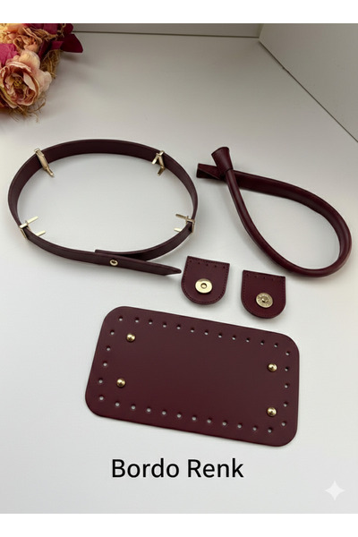 zg hobi aksesuar Faux Leather Set for Knitted Bags