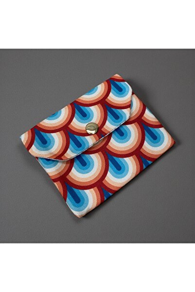 satürn hobi örgü tasarım Retro Patterned Fabric Multi-Purpose Card Holder, Wa...