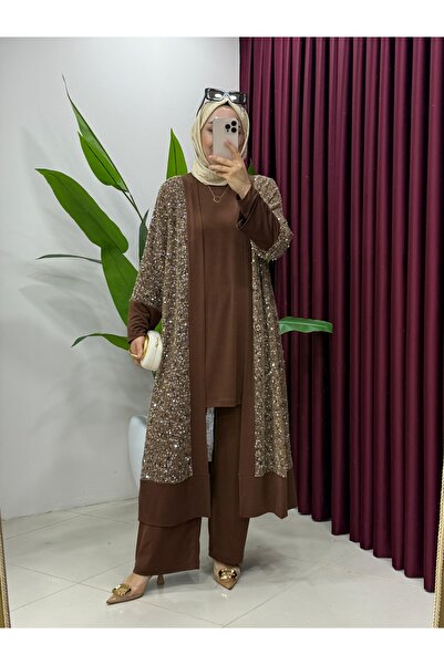 QARİN Payetli uzun hırka