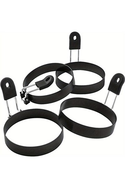 Choice black 4 Pcs/Pack Non-stick Egg Ring Molding Machine, Circular, English...