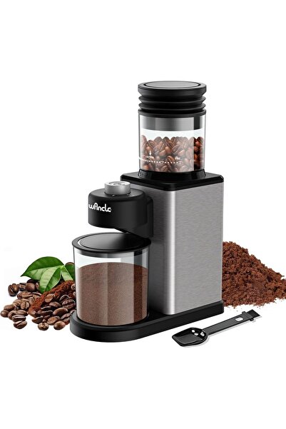 Choice 220V WHITE Conical Burr Coffee Grinder, Coffee Bean Grinder with Adjus...