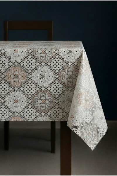 Soft Kare Luxury Straw Pattern Pvc Transparent Coated Oilcloth Tablecloth Wat...