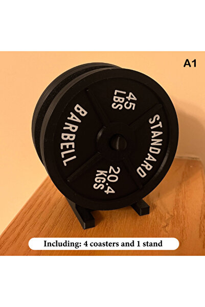 Choice A1 ♥Weightlifting Equipment Design Silicone Coaster Set, Round Coaster...