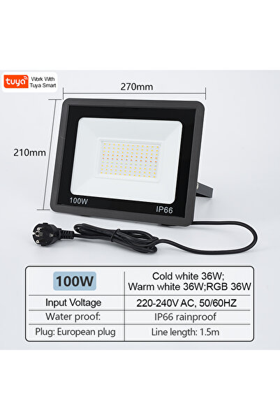 Choice5 كشاف إضاءة TUYA RGB ذكي يعمل بجهد 220 فولت تيار متردد، بقطر 270 مم، م...