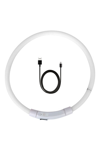 Choice6 WHITE Led Usb Dog Collar Night Luminous Charge Collar Night Safety Fl...