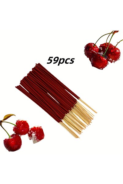 Choice1 ٥٩ قطعة من أعواد البخور المصنوعة يدويًا برائحة الكرز الأحمر - بخور خش...