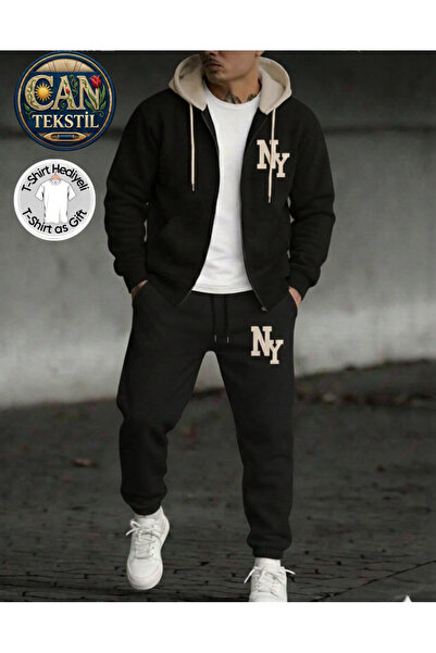 Risil-Nu Company Double Color Hooded New York Printed Full Winter Inside Comp...