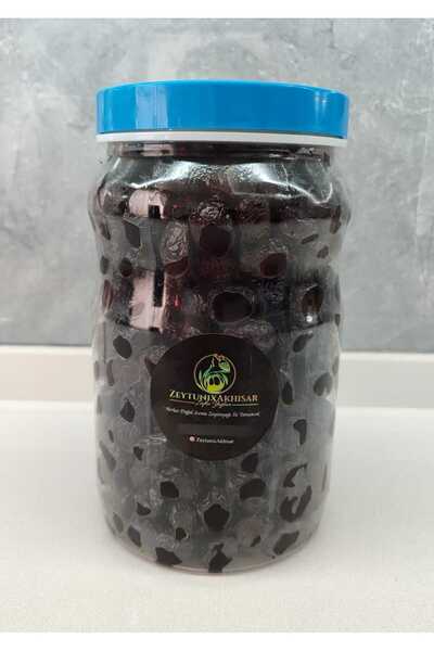 ZeytunixAkhisar Doğal Trilye (Gemlik) Kuru Sele Siyah Zeytin 1000 gr (Az Tuzlu)