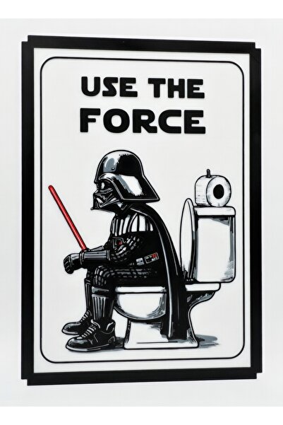 baretepro Decor perete 3d model USE THE FORCE - DARTH VADER TOILET, 17x25 cm,...