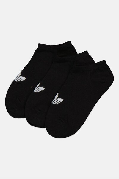 adidas Kids Girl 3 Pairs Trefoil Liner Socks, Black