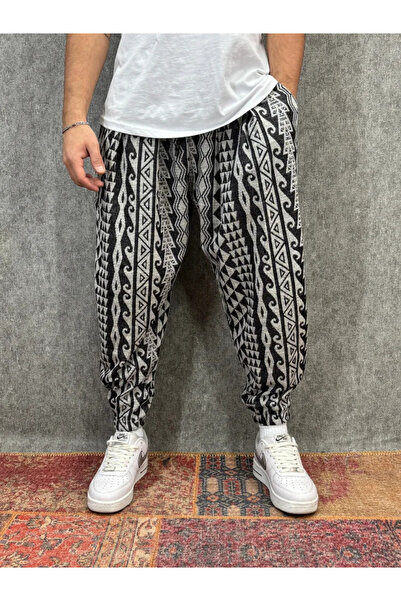 FıttingRoom Elastic Waist Pleated Patterned Half-Shalwar