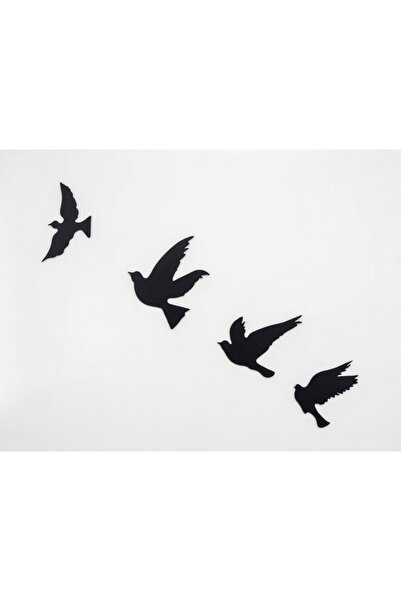 baretepro Decor perete 3d model STOL DE PASARI , 4 piese x 25 cm, negru, prin...