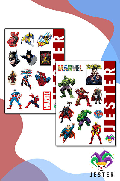 Jester Marvel Temalı 2'li Sticker, Çıkartma, Günlük, Ajanda, Planlayıcı, Bull...