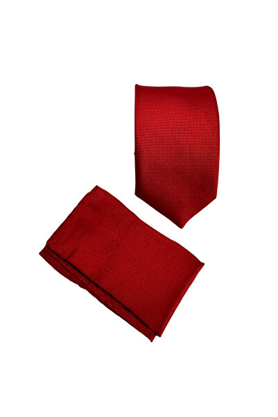 PAPIONETTE Red Tie and Handkerchief Set