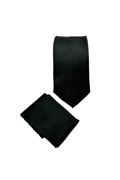 PAPIONETTE Black Tie and Handkerchief Set
