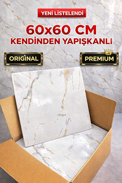 UKAB DEKOR 60x60 Cm 1 Adet Kendinden Yapışkanlı Pvc Esnek Köpük Dekoratif Duv...