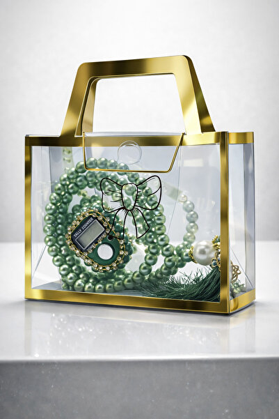 Deniz Elmasları Pearl Prayer Beads & Stone Zikirmatik Set with Bag 10 Pieces ...